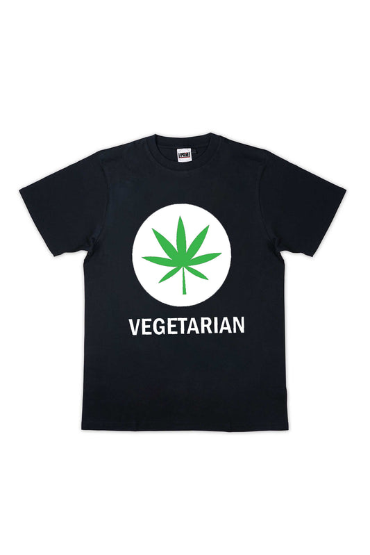 Vegetarian Printed Black T-shirt For Men