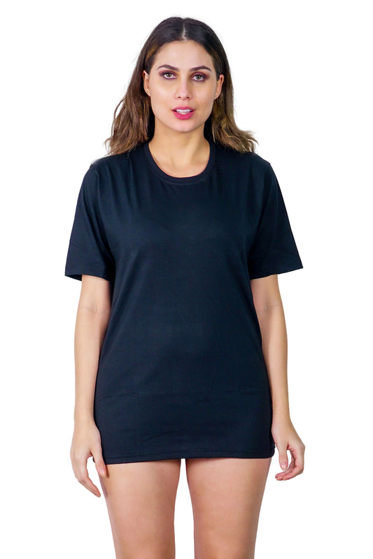 Ryujin Japanese Dragon Embroidered Artwork Half Sleeve Black T-shirt For Women