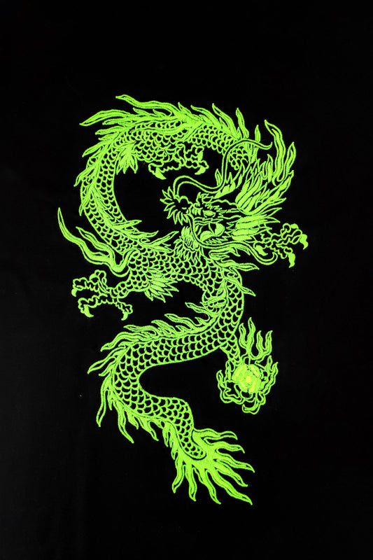 Japanese Dragon Embroidered Artwork Relaxed-Fit T-shirt For Men