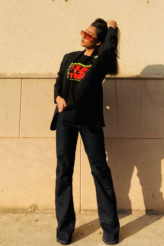 Distorted Dreams Graphic Art Half Sleeve T-shirt For Women