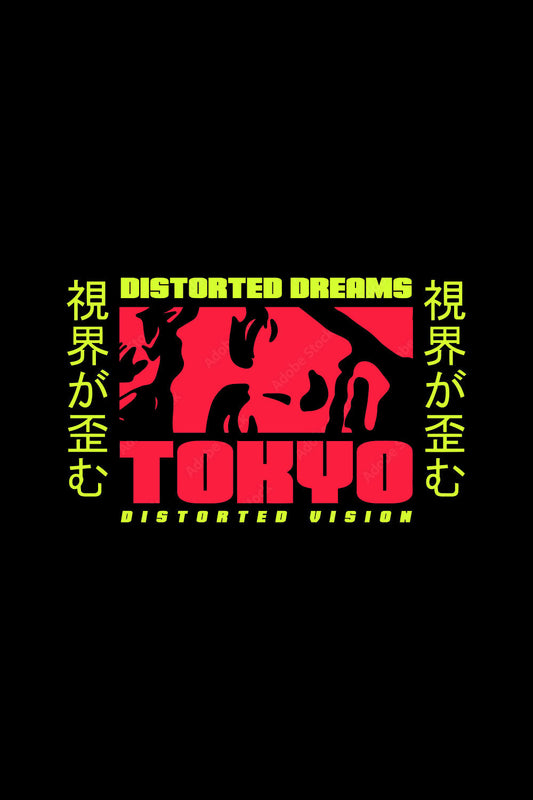 Distorted Dreams Graphic Art Half Sleeve T-shirt For Men