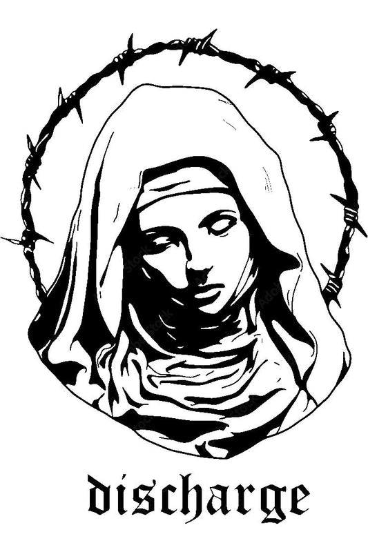 Discharge - Women Face With Wire Half Sleeve White T-shirt For Women