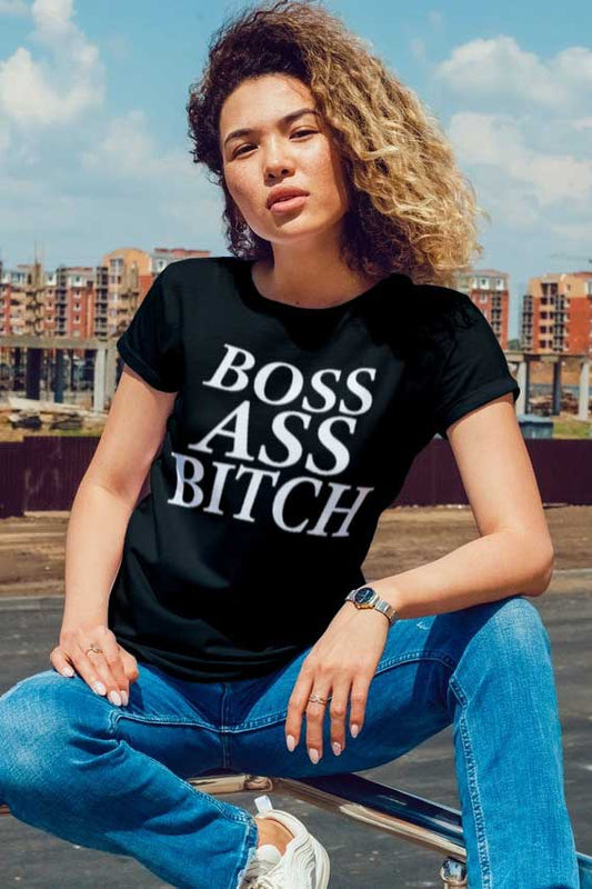 Boss Ass Bitch Printed T-shirt For Women