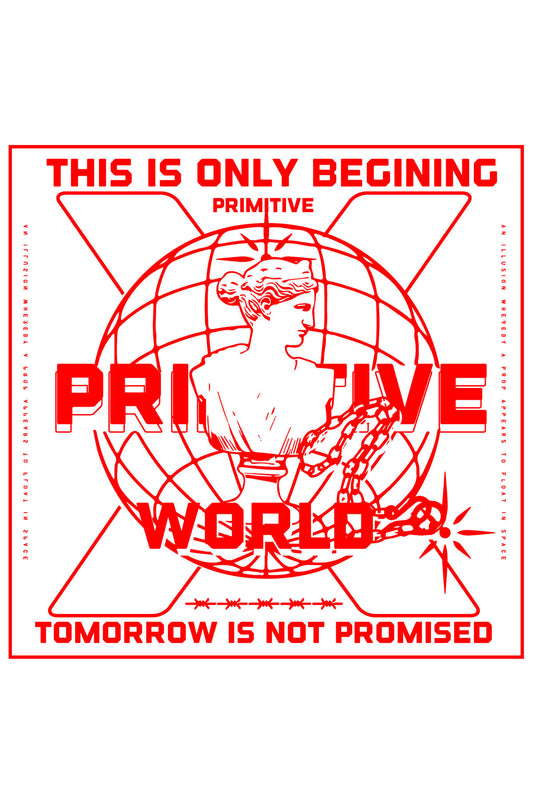 Primitive World Streetwear Graphic Art T-shirt For Men