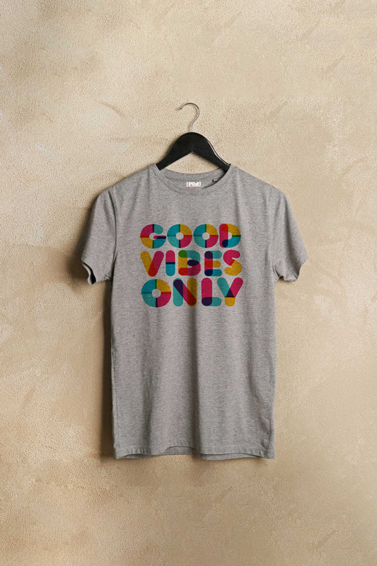 Good Vibes Only Printed Grey T-shirt For Women