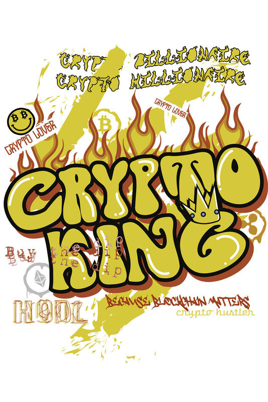 Crypto King Graphic Art Half Sleeve Black T-shirt for Women