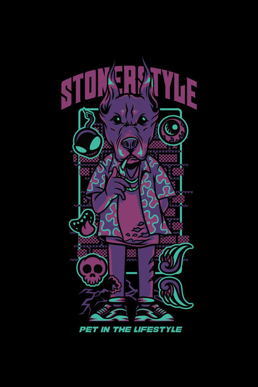 Stonerstyle Dobermann Holiday Art Half Sleeve Oversized Unisex T-shirt