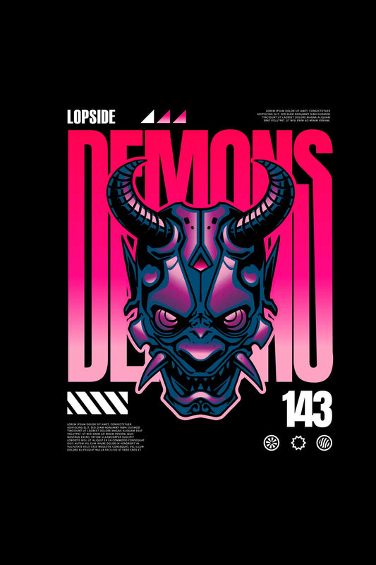 Samurai Mask Artwork Half Sleeve Oversized Unisex T-shirt