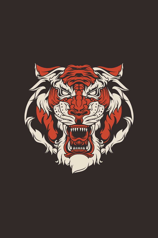 Vintage Tiger Graphic Art Half Sleeve Oversized Unisex T-shirt