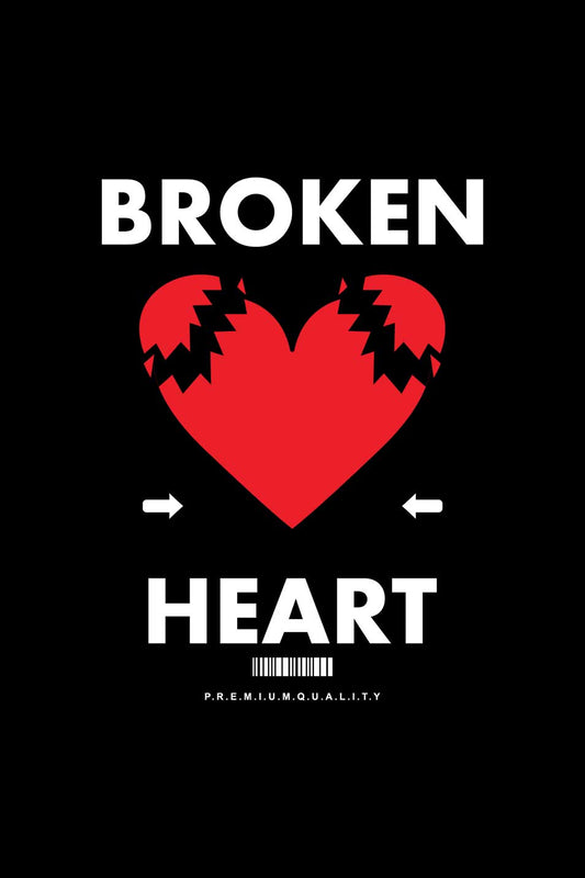Aesthetic Broken Heart Urban Style Graphic Art Oversized Unisex T-shirt