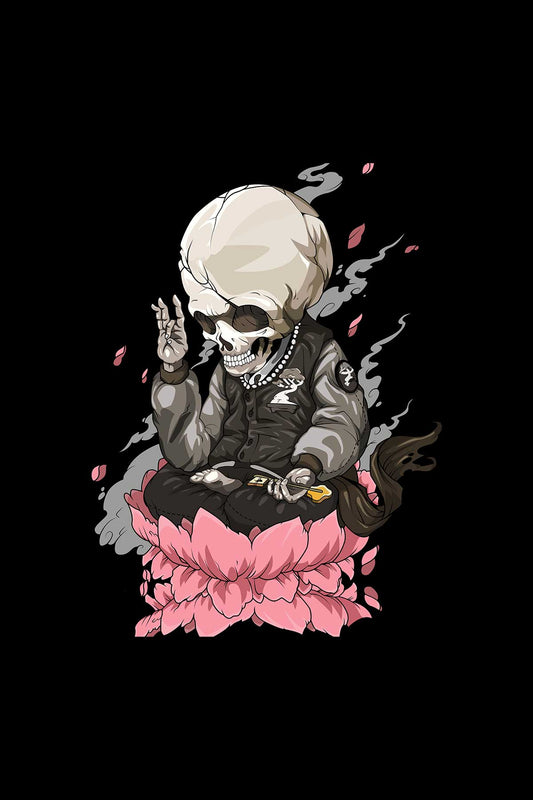 Skeleton Shaman Illustration Art Grey Half Sleeve Unisex T-shirt