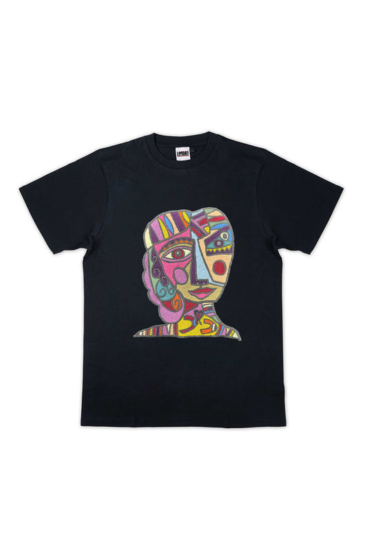 Tribal Embroidered Artwork Half Sleeve T-shirt For Women