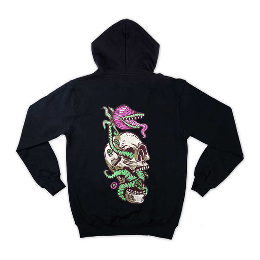 Skull Monster Embroidered Loose Fit Unisex Hoodie