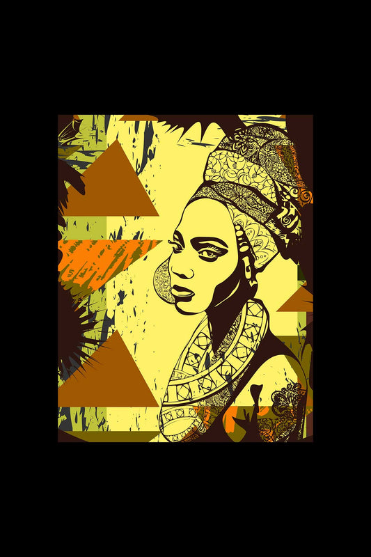 African Girl Ethnic Illustration White Oversized Unisex T-shirt