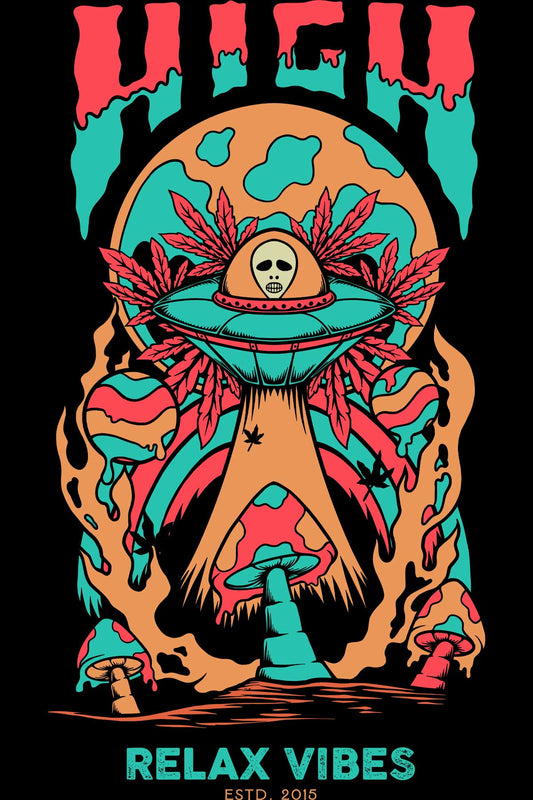 Relax Vibes Black Oversized Unisex T-shirt