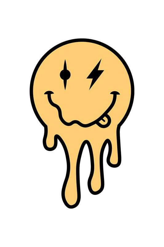 Psychedelic Drippy Acid Face White Oversized Unisex T-shirt