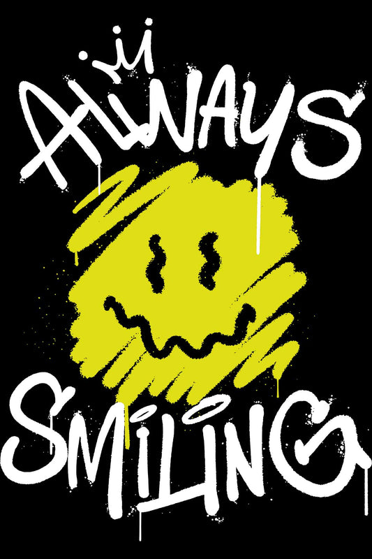 Urban Graffiti Street Art Always Smiling Oversized Unisex T-shirt