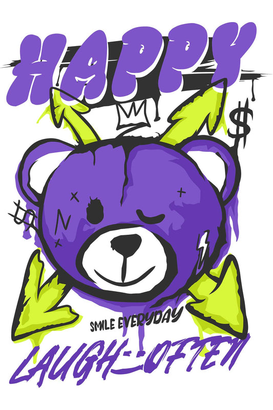 Smile Everyday Graffiti Art White Oversized Unisex T-shirt