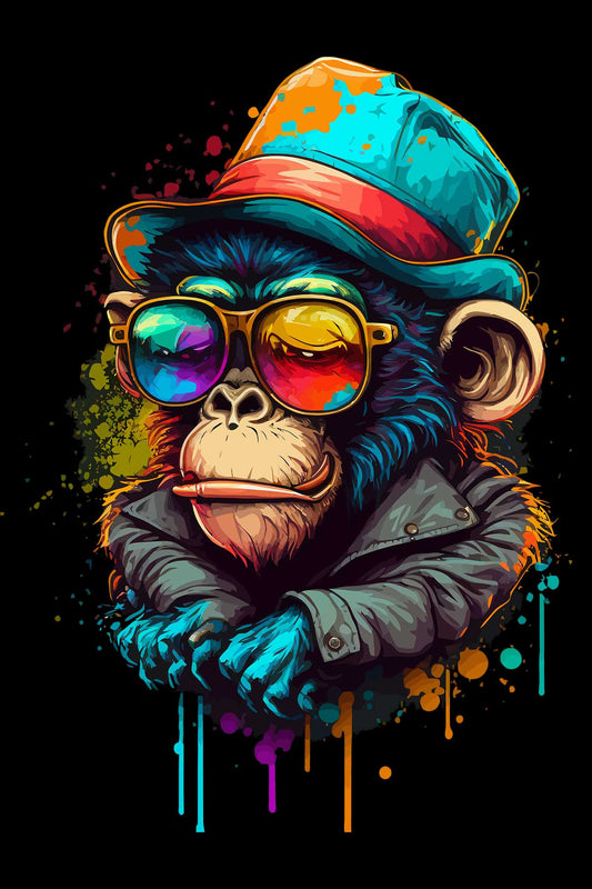 Dripping Monkey Black Oversized Unisex T-shirt