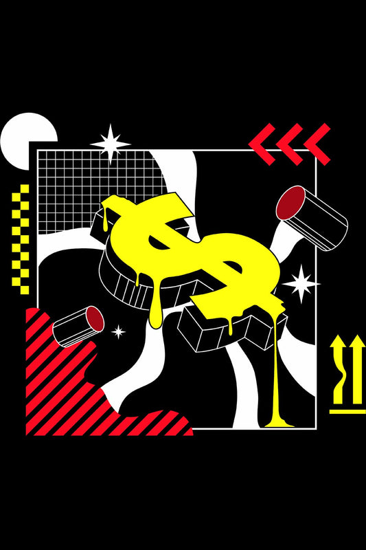 Hand Drawn Streetwear Design Black Oversized Unisex T-shirt