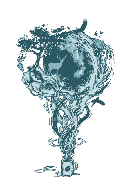 Coffee And Inspiration White Oversized Unisex T-shirt