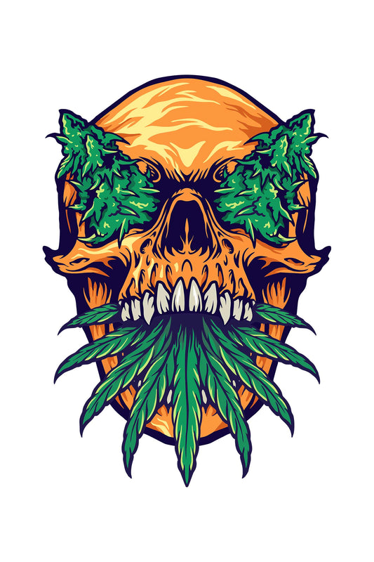 Skull Kush White Oversized Unisex T-shirt