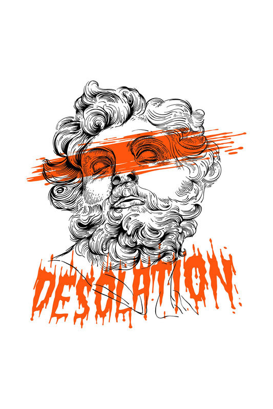 Ancient Greek Bust Desolution White Oversized Unisex T-shirt