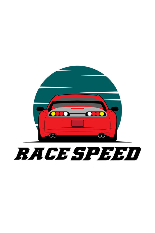 Race Speed White Oversized Unisex T-shirt