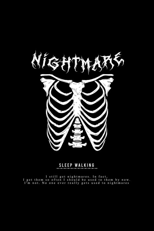 Nightmare Sleep Walking Streetwear Urban Style Black T-shirt For Women