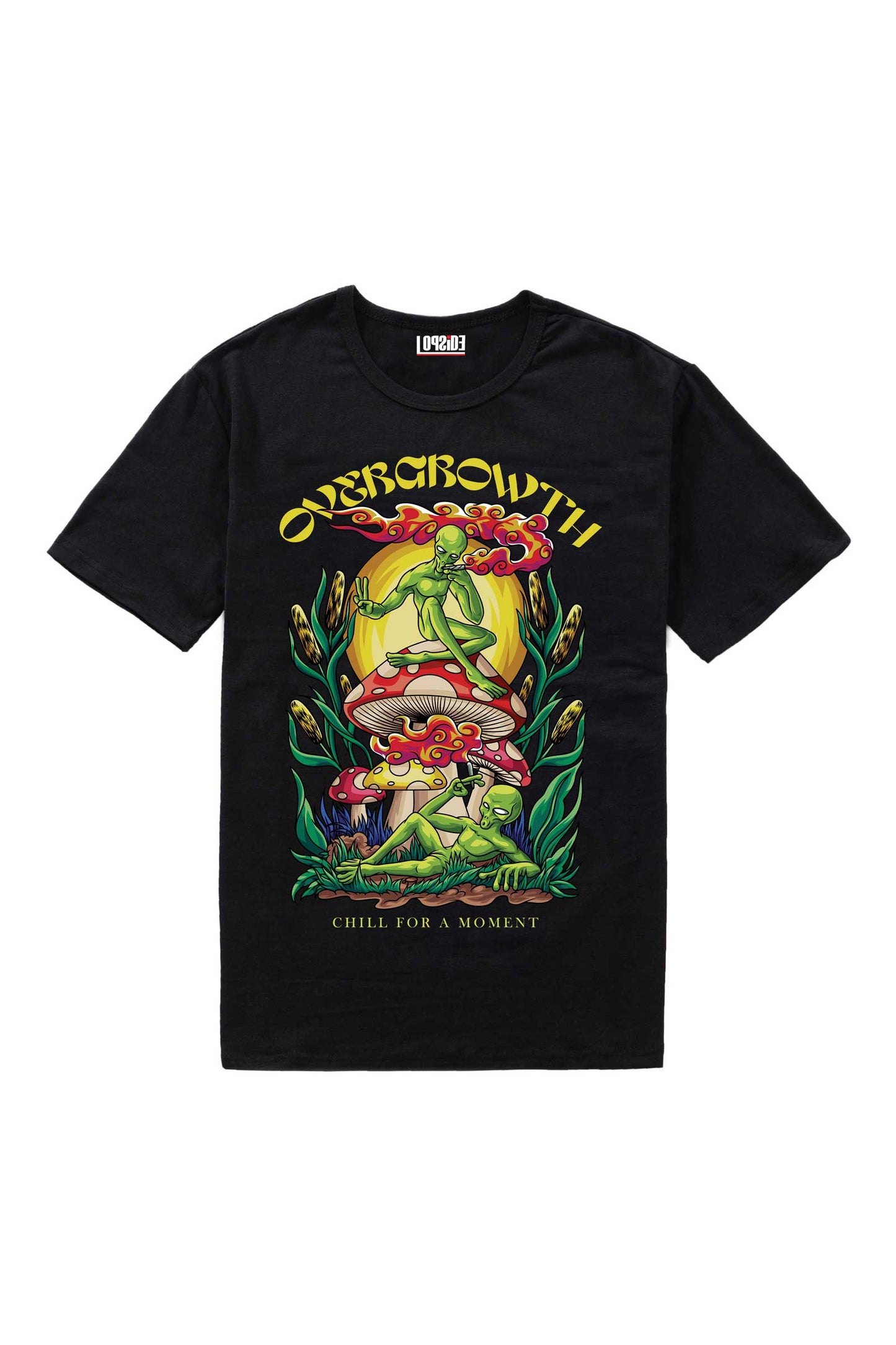 Psychedelic Shrooms Black  Oversized Unisex T-shirt