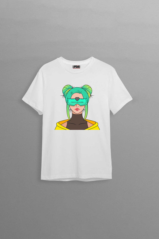 Pop Art Girl White Oversized Unisex T-shirt